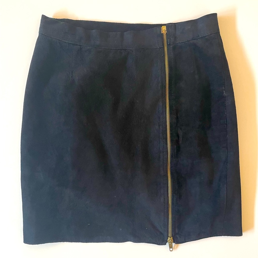 Vintage Italian Suede Leather Mini Skirt